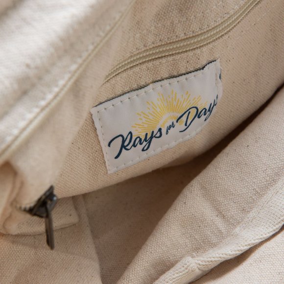 Rays For Days The Shorebreak Weekender Tote Woven Beach Bag Stripe Canvas New - Picture 3 of 7